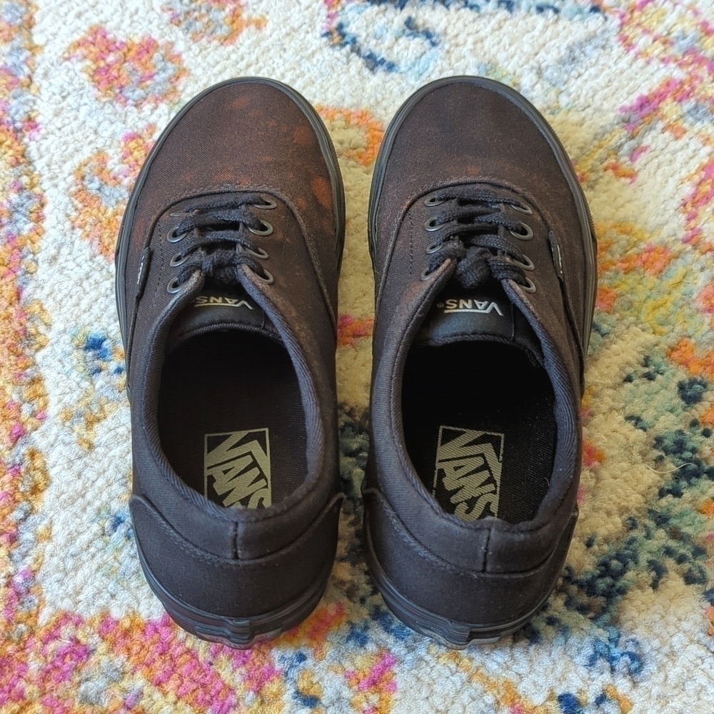 Vans Lo Pro Era Bleach Splattered Grunge Classic Canvas Skate Sneakers Black 6.5 - Picture 4 of 16
